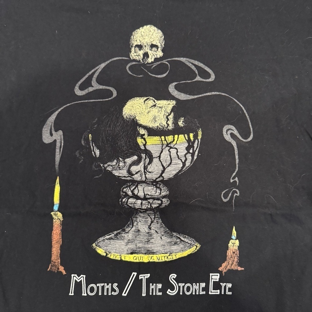 Moths/The Stone Eye Split T-shirt 2020 Promotional Tee Size XL Black - Picture 2 of 4